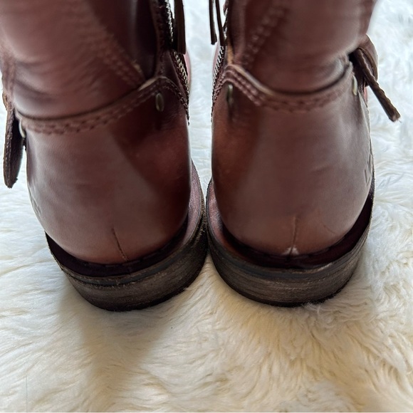 UGG Fabrizia Short Moto Boots Brown Size 5 - Picture 4 of 16